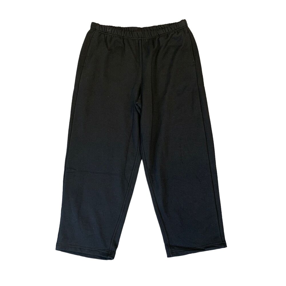 Fabletics Go To Wide Leg Sweatpants Womens Plus 1X Black High Waist Fleece Pants
